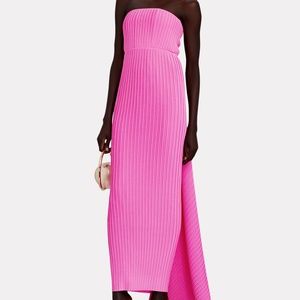 SOLACE LONDON Harlee Strapless Pleated Maxi Dress